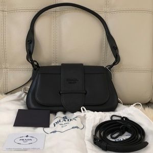 Prada Sidonie logo shoulder bag So Black Special Version